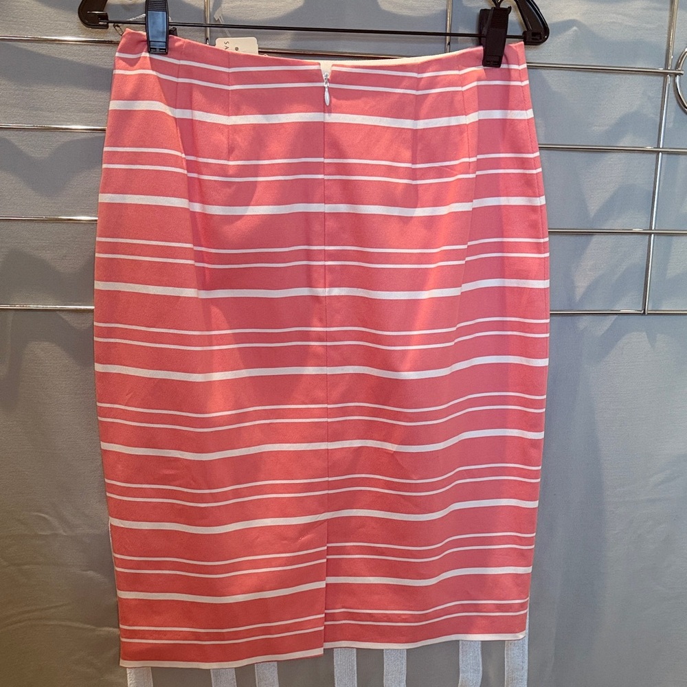 Kors Michael Kors Flamingo Pink and White Striped Skirt; Sz 10; Brand New!! - Picture 6 of 9